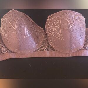 Elegant Purple Lace Bra with Padded Support